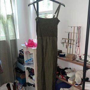 Nation LTD Olive Checkered Jumpsuit